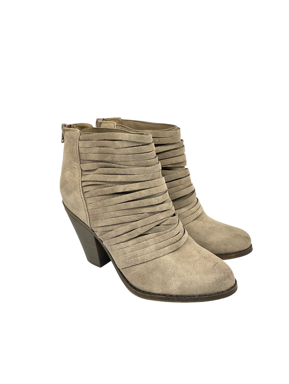 Fergalicious by Fergie Women's Whippy Wicket Zip-Up Casual Heels Tan Size 8.5M